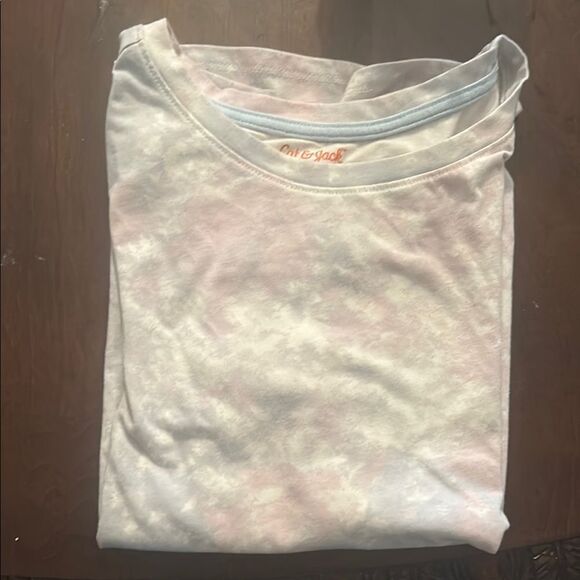 Cat & Jack Pink and White Fitted Cap Sleeve Tee - Picture 3 of 5